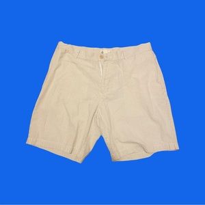 Jcrew beige and white sutton shorts.